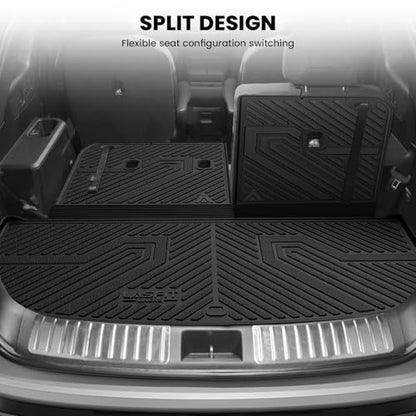 LASFIT Cargo Mat & Backrest Mats for Kia Telluride 2027 (Only Fit Gas, Not Fit Hybrid), All Weather TPE Custom Fit Cargo Liner Trunk Mats & Seatback Mats Accessories for Kia Telluride 2027, Black - size: 3)For Kia Telluride | 2027 | Cargo