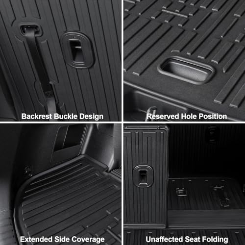 Floor Mats for Kia Telluride 2020-2025, All Weather Floor Mats Trunk Cargo Liner with Backrest Protectors Accessories, Full Coverage Set (Fit 7/8 Seats) - size: For Kia Telluride | 2020-2025