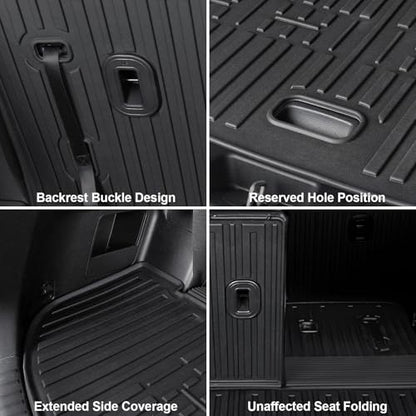 Floor Mats for Kia Telluride 2020-2025, All Weather Floor Mats Trunk Cargo Liner with Backrest Protectors Accessories, Full Coverage Set (Fit 7/8 Seats) - size: For Kia Telluride | 2020-2025