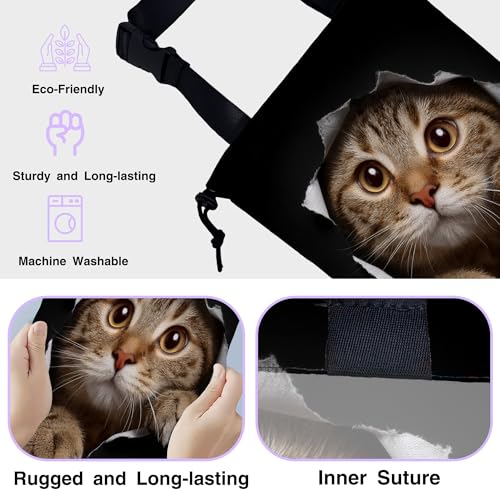 Car Trash Bag Cat in Black Hole Car Trash Bin Leakproof Waterproof Car Trash Can for Back Seat, Foldable Car Garbage Bag with Adjustable Straps and Drawstring for Car Accessories - color: Cat in Black Hole