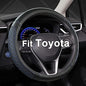 West Llama Customized Auto Car Steering Wheel Cover for Toyota Tacoma,4Runner,Tundra,Sequoia,15.5-16 inch(Diamond Quilted-Black+Blue-Large Size) - color: B-Black+Blue, size: Large Size (15 ½''-16'')