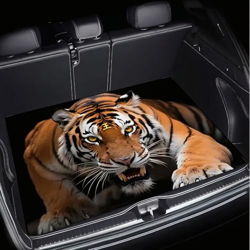 Universal Car Trunk Mat, All Weather Trunk Protection Cargo Liner, Stylish Vehicle Interior Accessories, Durable Cargo Mat Rear Trunk Line Suitable for Most Car (Tiger Staring Pattern, 29" x 39") - color: Tiger Staring Pattern