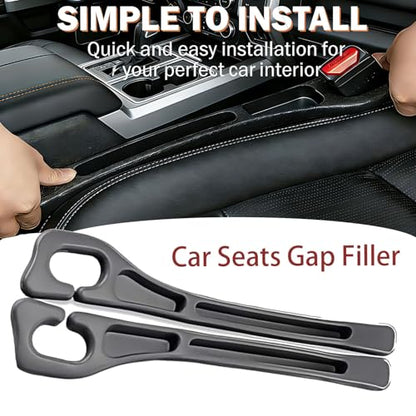 Car Seat Gap Filler, 2-Pack Universal Seat Gap Filler Organizer,Seat Side Gap Seam Filler Organizer Between Seat and Centre Console, No Drop Seat Guard for Phones,Keys & Cards, Fits Cars, SUVs, Trucks