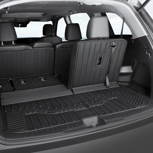 Floor Mats for Honda Pilot 2022-2016, All Weather Floor Mats Trunk Cargo Liner with Backrest Protectors and Door Sill Guards Accessories, Full Coverage Set for 8 Seats (Not Fit Elite Model) - style: For Honda Pilot | 2016-2022