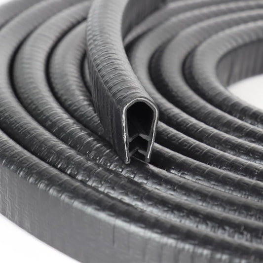 Rubber Edge Trim, U Channel Edge Trim with Metal Clips Edge Guard Protector, PVC Rubber Seal Strip for Sheet Metal, Car Doors, Hatches, Table Corners, Fit 3/64" to 1/4"(1.2mm-6.4mm), 10Ft, Black - color: Black, size: 10 Feet