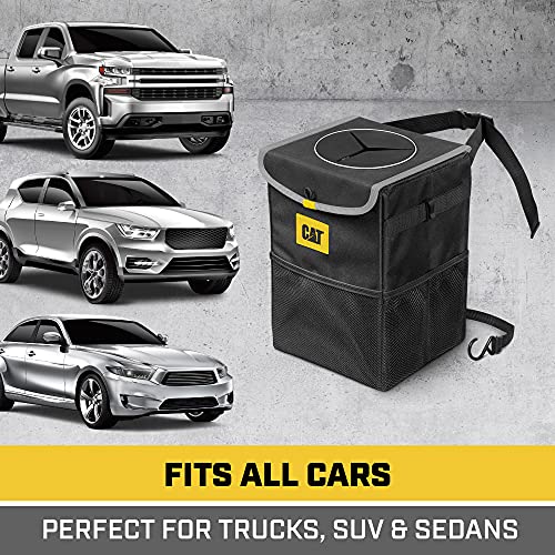 CAT® Car Trash Can & Ice Cooler – 2.4 Gallon Hanging Organizer with Anti-Spill Lid, Leak-Proof Waterproof Liner, Multi-Use Vehicle Bin for Cars, Trucks, SUVs – Heavy-Duty Travel Accessory