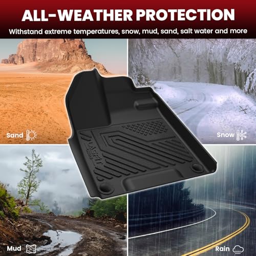 LASFIT Floor Mats for Honda Passport 2019-2025, All Weather TPE Custom Fit Car Floor Liner, 1st & 2nd Row, Black - style: 5）For Honda Passport | 2019-2025 | 1st & 2nd Row