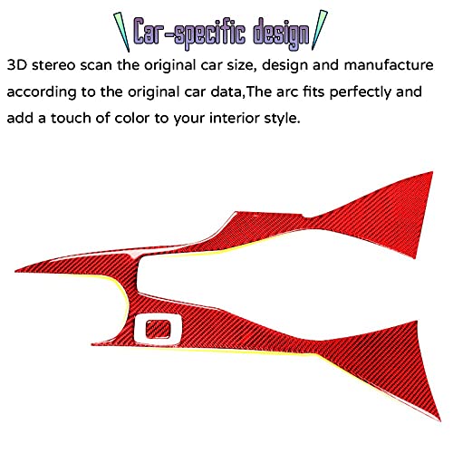 Custom Interior Accessories 2PCS for Chevrolet Camaro 2016 2017 2018 2019 2020 2021 2022 Red Carbon Fiber Center Console Cover Gear Shift Cup Holder Panel Sticker Protection Decoration - size: Gearbox side cover