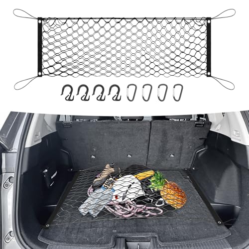 Canvcle Trunk Cargo Net for 2021-2025 2026 Nissan Rogue Accessories Envelope Style Mesh Trunk Net Organizer and Storage Stretchable Adjustable Elastic Nylon Rear Cargo Netting with Hooks - style: for Nissan Rogue