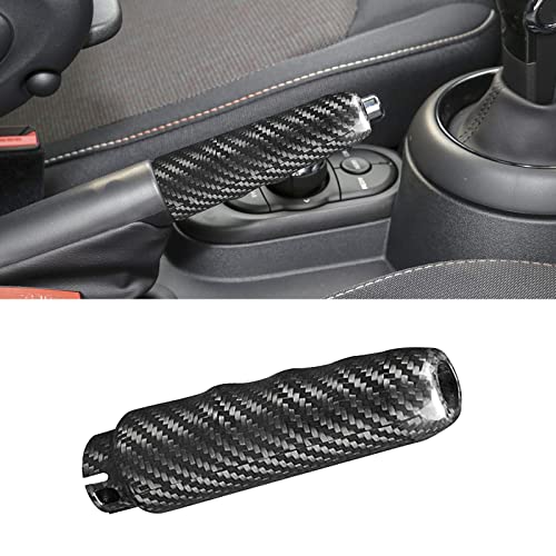 Compatible with Carbon Fiber Car Handbrake Cover Automotive Shift Lever Modified Protection Decoration for Mini Cooper F55 F56 2013-2019 F57 2014-2019 (Black) - color: Black F Series
