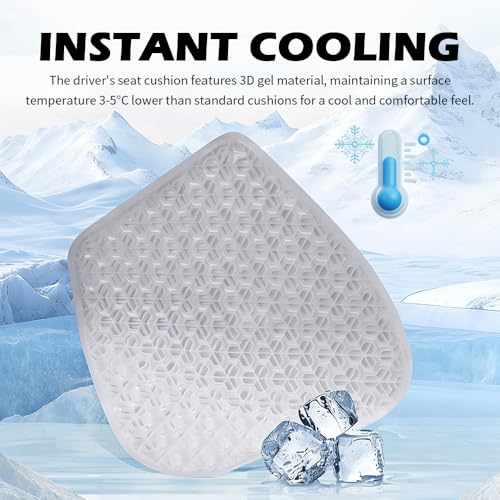 2026 New Gel Car Seat Cushions for Driving,Breathable & Non-Slip Car Seat Pads for Pressure Relief,Universal Driver Seats Cushion as Cars Accessories Interior for Most Vehicles
