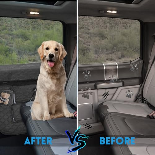 Dog Car Door Protector Compatible with Ford F-150 2015 2016-2021 2022 2023 Thickening Pet Vehicle Door Guard Cover with Storage Pocket Anti-Scratch Nonslip Machine Washable Black (2 Pack) - size: F-150 2015-2023