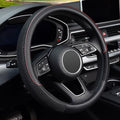 16 inch Steering Wheel Cover, Black Microfiber Leather Viscose, Breathable, Compatible for F150 F250 F350 Ram 4Runner Tacoma Tundra Range Rover - color: black, size: Large size[15.5''-16'']