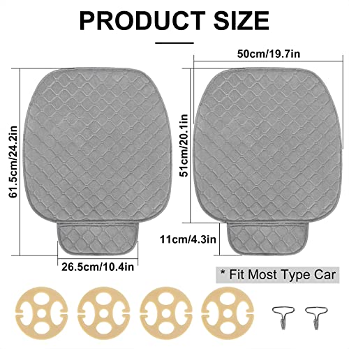 surpassme Car Seat Covers Universal Seat Covers for Car Accessories with Storage Pockets, Car Front Seat Covers and Rear Bench Coverfor Automotive, SUV, Truck, and Van(Grey)