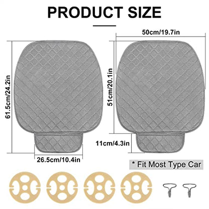 surpassme Car Seat Covers Universal Seat Covers for Car Accessories with Storage Pockets, Car Front Seat Covers and Rear Bench Coverfor Automotive, SUV, Truck, and Van(Grey)