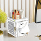 Wocred Square Tissue Box Cover Upgrades with Storage Tray,Crystal Crushed Diamond Tissue Box, Luxury Tissue Holders for Either Tissues in a Bathroom or Napkins on a Table.(6.5”x5.5”x5.5”) - color: Silver Tissue Box Tray