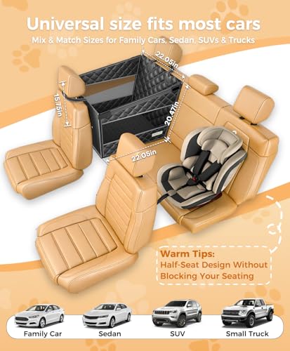 Doglike UNBREAK Large Dog Car Seat [Military-Grade Protection], 500LB Ultra-Support Back Seat Extender for Dogs Carseat Hard Bottom, Waterproof Pet Carseat Dog Hammock for Cars/SUV/Truck L Size - size: L