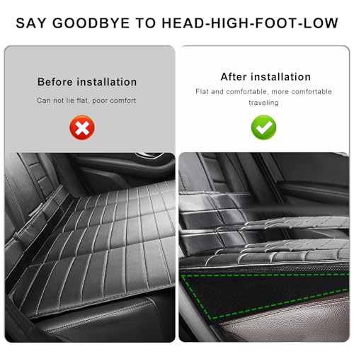 2 PCS Auto Seat Wedge Leveling Cushion, Comfortable Car Backseat Wedge Support Cushion Pad, Angled Design Car Interior Chair Pad Ergonomic Pain Relief Rear Seat Leveling Mat - color: 2 Pcs
