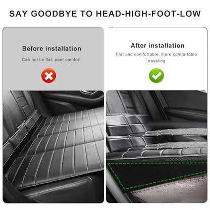 2 PCS Auto Seat Wedge Leveling Cushion, Comfortable Car Backseat Wedge Support Cushion Pad, Angled Design Car Interior Chair Pad Ergonomic Pain Relief Rear Seat Leveling Mat - color: 2 Pcs