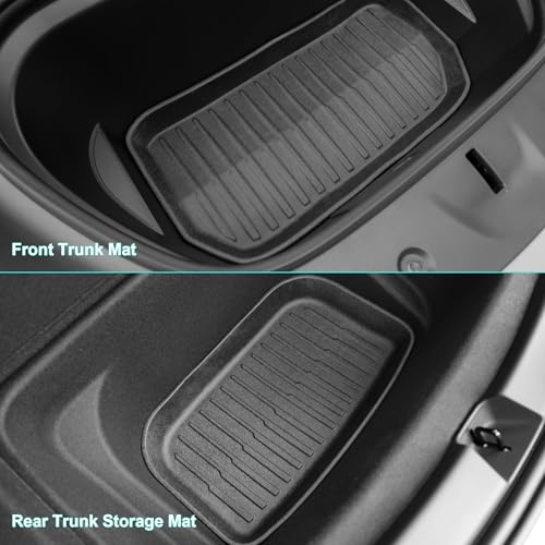 SUPER LINER Tesla Model Y Floor Mats 2021-2024 | Custom Fit All-Weather 9-Piece Set TPE Material |Full Coverage Floor Mats Back Seat Protector, Cargo Liner, Trunk & Interior Accessories - size: For Model Y 2021-2024*9pcs