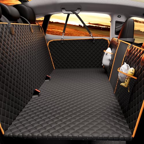 Back Seat Extender for Dogs,Holds 420lbs,Waterproof Dog Car Seat Cover for Back Seat with Hard Bottom,2025 Upgraded Material Dog Hammock