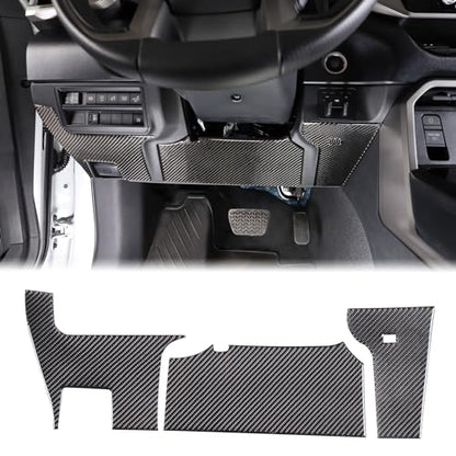 Aunginsy Car Driver's Lower Knee Pad Panel Trim Sticker Compatible with Toyota Tundra/Sequoia 2022 2023 2024 Pickup Truck Real Carbon Fiber Decorative Sticker Protection Cover Interior Accessories - size: Driver's Lower Knee Pad Panel Sticker