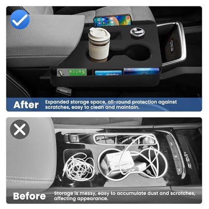 Autorder Silicone Center Console Organizer for 2025-2026 Chevy Chevrolet Equinox Accessories Anti Scratch Protective Pad Cover Storage Box Silicone Shift Panel Trim Cover(Not for Equinox EV)