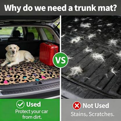 Car Trunk Mat - Universal Size 29" x 39", Leopard Print Pattern Cargo Liner, Car Accessory for SUVs/Sedan/Wagons, Durable Protective Mat, Trunk Liner for Families/Travel Enthusiasts - style: Leopard Print-0
