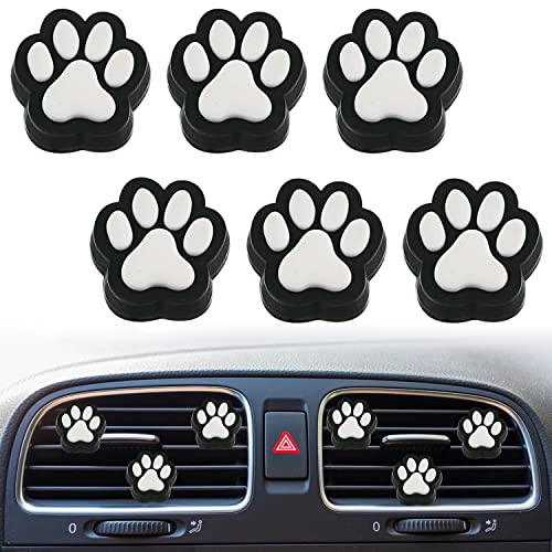 6 Pcs Dog Paw Air Vent Clips, Cute Dog Cat Print Car Air Fresheners Vent Clips Funny Car Decoration Interior Decor Accessories for Women Men