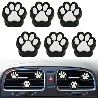 6 Pcs Dog Paw Air Vent Clips, Cute Dog Cat Print Car Air Fresheners Vent Clips Funny Car Decoration Interior Decor Accessories for Women Men
