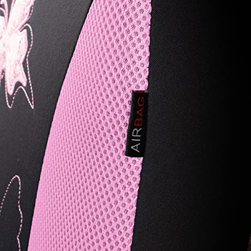 Flying Banner Butterfly car seat Covers ful Set Fashion Universal Lady Woman Female Rear Bench Split Colorized (Pink, Full Set - Lace) - color: Pink Lace, size: Full set