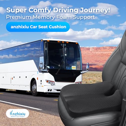 Elevated Car Seat Cushion for Improved View – Reduces Lower Back Pressure & Supports Spine – Ideal for Long Trips – Black Truck Seat Cushion