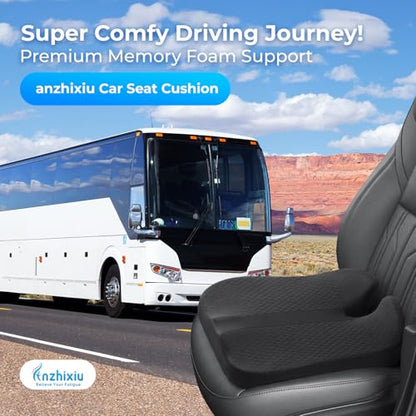 Elevated Car Seat Cushion for Improved View – Reduces Lower Back Pressure & Supports Spine – Ideal for Long Trips – Black Truck Seat Cushion