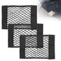 3 Pack Car Trunk Storage Net with Nylon Sticker, Mesh Cargo Net for Car Trunk Storage, Secure Cargo Holder for Auto SUV Trunk Back RV Camper, Pouch Bag Storage for Storing Bottles Tools Small Items