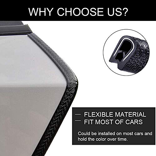 16.4ft (5m) Car Door Edge Guards Black – Rubber, No Glue, U-Shaped, Built-in Metal Clips, Fits Most Vehicles, Fade-Resistant, Scratch- and Chip-Resistant – Reduces Dings in Parking Lots - color: black, size: 16-2/5Ft