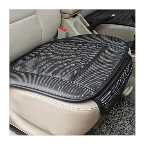 DXNQ Car Seat Cover, Leather Car Interior Front Bottom Seat Covers with Storage Pocket, Comfortable Anti-Slip Seat Cushion Covers for Car SUV Truck and Van, Car Accessories (Black) - color: Black, size: Regular Leather