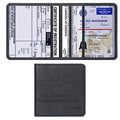 Car Registration & Insurance Card Holder Leather Auto Glove Box Organizer Document Wallet with Magnetic Shut (Black, Small) - color: Small Black