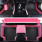 Custom Waterproof Leather Car Floor Mats Fit for Most Car SUV Truck & Sportscar All Weather Protection Vehicles (Black+Pink) - color: Black+Pink