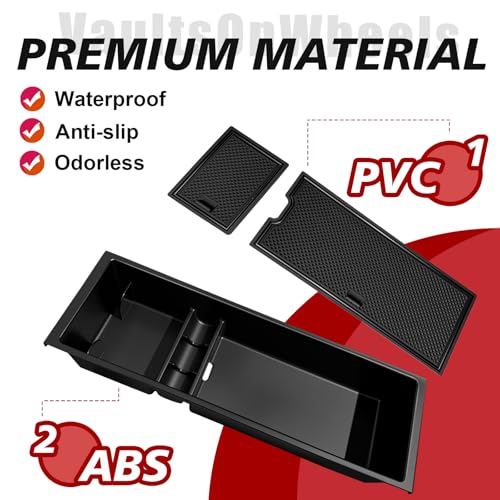 VaultsOnWheels Center Console Organizer Compatible with 2015-2025 2026 Ford F150 F-150 Accessories Armrest Middle Console Divider Storage Box Divider Insert Organizer(Bucket Seats ONLY)
