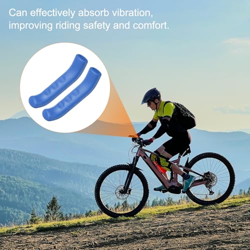 HARFINGTON 1 Pair Bike Brake Lever Cover Silicone Brake Lever Grip Protector Anti-Slip Brake Handle Protection Covers Sleeve for Mountain Road Bike Cycling, Blue - color: Blue