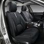 Black Universal Car Seat Covers Premium Nappa Leather with Lumbar Support Waterproof Full Set Non-Slip Contoured Fit Airbag Compatible Fits Most Vehicles Easy to Clean and Install - color: A_Black