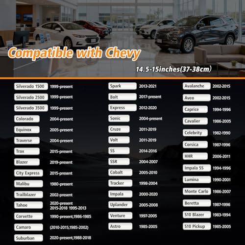 Customized Auto Steering Wheel Cover for Chevy 14.5-15 inches, Car Steering Wheel Cover for Chevrolet, Black and White - color: White-2