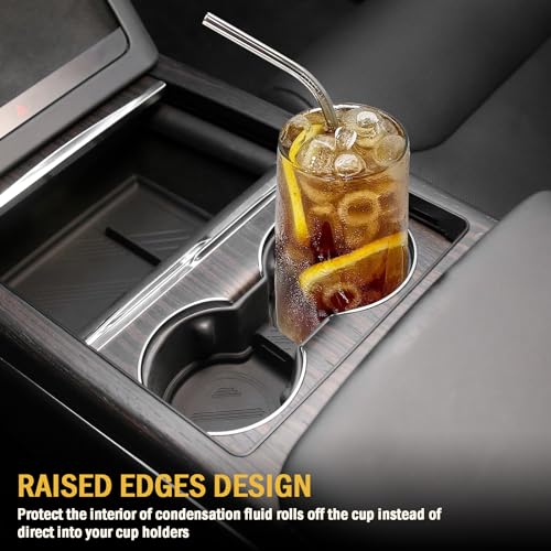 for Tesla Model 3 Y S X Cup Coasters - Model Y 2025 2026, Model 3 2024 2025 2026, Model S/X 2022-2025 Non-Slip Cup Holder Insert Mat Silicone Coasters Interior Accessories for Model 3/Y/S/X - size: Model 3/Y/S/X
