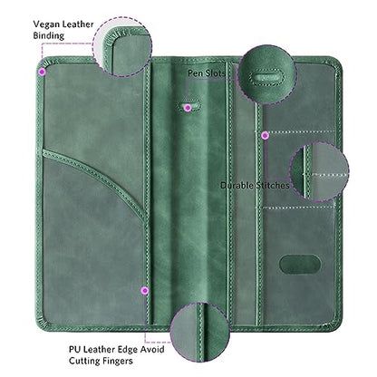 CoBak Car Registration and Insurance Holder - Vehicle Glove Box Car Organizer,Auto Truck Comparment Accessories Case with Magnetic Closure for Essential Document,Driver License,Cards - color: L-Emerald