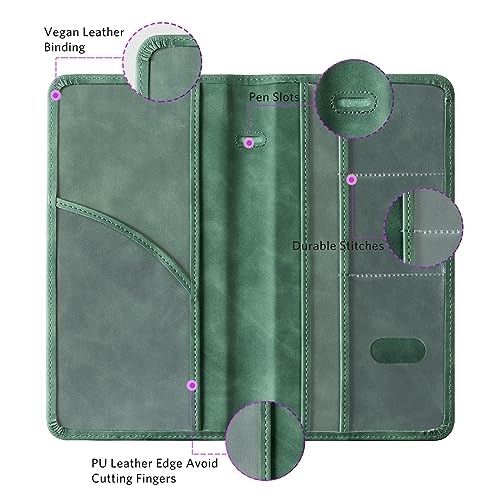 CoBak Car Registration and Insurance Holder - Vehicle Glove Box Car Organizer,Auto Truck Comparment Accessories Case with Magnetic Closure for Essential Document,Driver License,Cards - color: L-Emerald
