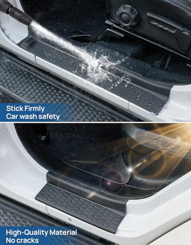 JOYTUTUS Door Sill Guards Compatible with Gladiator JT Wrangler JL 4 Doors, Black Door Sill Protectors Entry Guards 4 Door Gladiator Accessories, Entry Scuff Plate Cover (4Pcs Set)