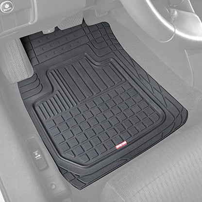 Motor Trend Flextough Semi-Custom Fit Car Floor Mats for Coupe Sedan Van SUV & Truck - Odorless Heavy Duty Rubber Floor Liners 4 Pieces Set - Trimmable (Black) (MT180)