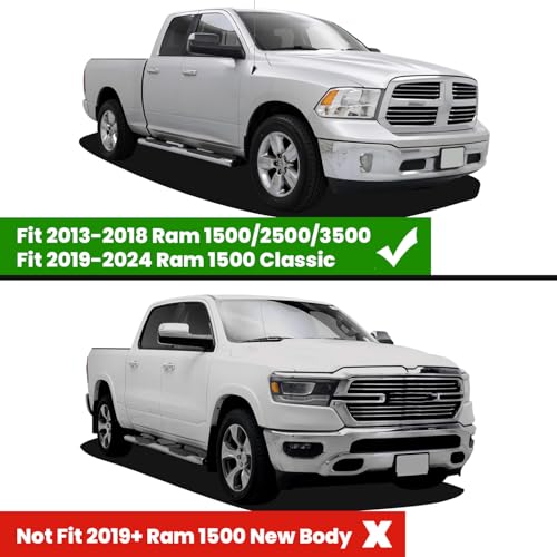 LASFIT Floor Mats 2013-2018 for Dodge Ram 1500/2500/3500 Crew Cab, 2019-2024 for Dodge Ram 1500 Classic Crew Cab 4 Full Size Doors All Weather TPE Custom Fit Car Mats Floor Liners 1st & 2nd Row, Black - style: 1) 1500/2500/3500 | 2013-2018 |Crew Cab Floor