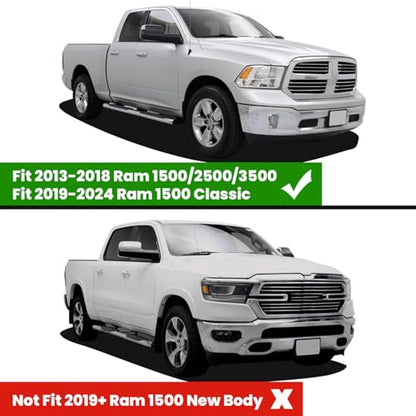 LASFIT Floor Mats 2013-2018 for Dodge Ram 1500/2500/3500 Crew Cab, 2019-2024 for Dodge Ram 1500 Classic Crew Cab 4 Full Size Doors All Weather TPE Custom Fit Car Mats Floor Liners 1st & 2nd Row, Black - style: 1) 1500/2500/3500 | 2013-2018 |Crew Cab Floor