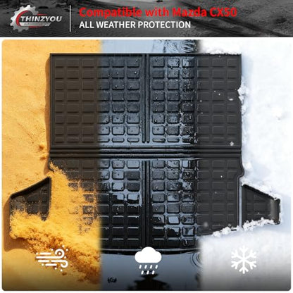 Cargo Mat Compatible with 2023 2024 2025 2026 Mazda CX50 Trunk Mat Trunk Liner Cargo Liner TPE All Weather Back Seat Cover Protector 2024 CX-50 Accessories (Trunk Mat+Backrest Mats) - style: For Mazda CX-50 | 2023-2026